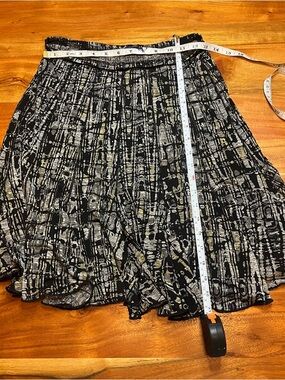 Black and Gold Patterned Women's Skirt - Stylish Flare